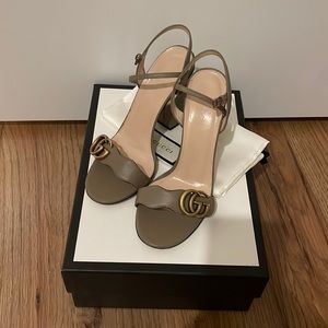 Gucci Marmont Leather Sandal 37.5